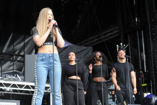 Craig David concert at the Weston Homes Stadium, London Road. Becky Hill on stage EMN-190906-101956009