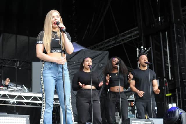Craig David concert at the Weston Homes Stadium, London Road. Becky Hill on stage EMN-190906-102007009