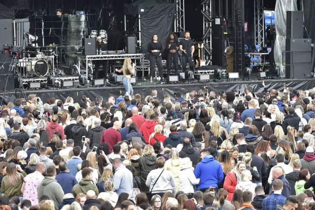 Craig David concert at the Weston Homes Stadium, London Road. Fans at the show EMN-190906-102159009