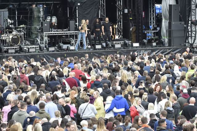 Craig David concert at the Weston Homes Stadium, London Road. Fans at the show EMN-190906-102210009
