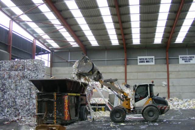 Paper recycling at one of the Mid UK depots.