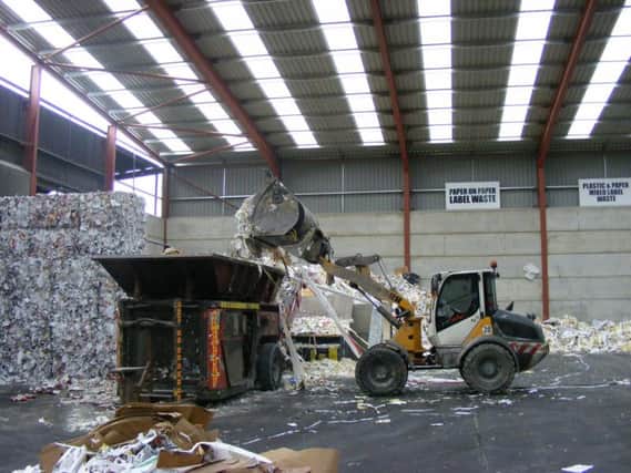 Paper recycling at one of the Mid UK depots.