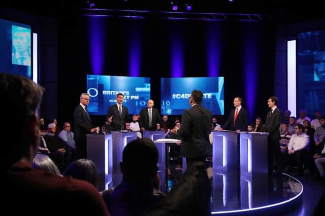 The Channel 4 Conservative leadership debate. Photo: Tim Anderson/Channel 4/PA Wire