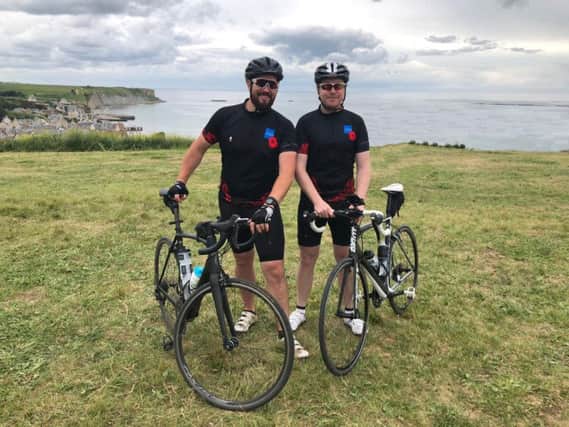 James and James Clements on their trip to Normandy