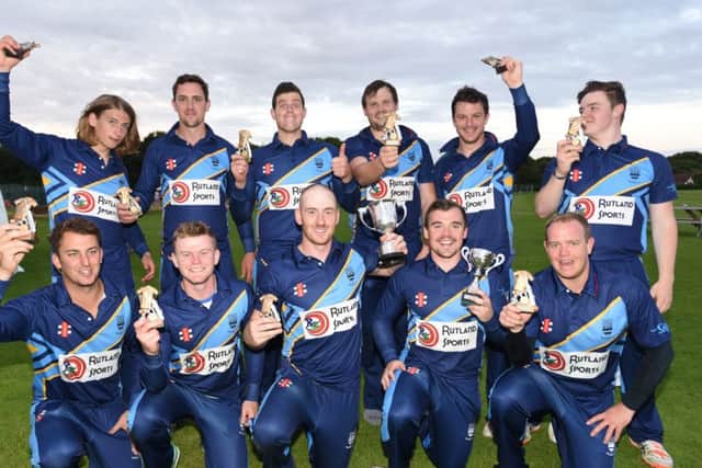 Bourne celebrate their Jaidka Cup Final win in 2016.
