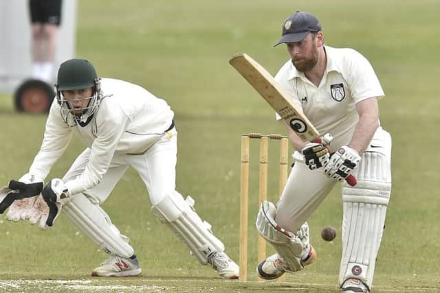 Jon Dee during an innings of 60 for Hampton against Burghley Park. Photo: David Lowndes.