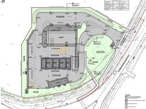 The proposed layout for the service station and M&S store at Market Deeping.