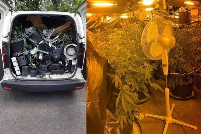 The police raids in Wisbech St Mary. Photos: Cambridgeshire police