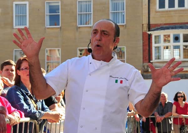 From the 2013 Italian Festival -Television Chef Gennaro Contaldo cooking for the crowd