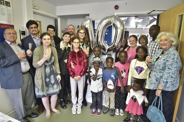 10 year birthday celebration at Family Voice, Orton Goldhay. Children with guests and staff. EMN-190615-170549009