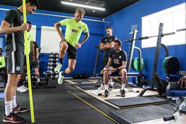Frankie Kent is put through his paces on the first day of Posh pre-season training. Photo: Joe Dent/theposh.com.