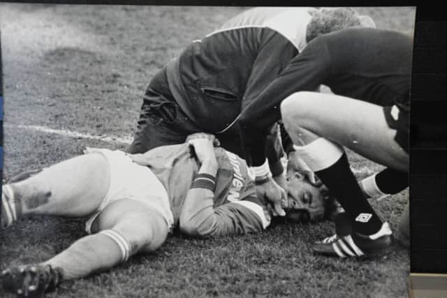 1987: Physio Bill Harvey is credited with saving the life of Posh full-back Steve Collins after the player had swallowed his tongue during a game with Northampton