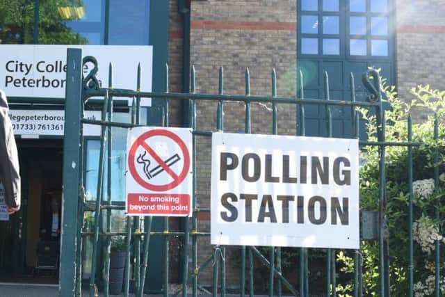 A polling station at City College Peterborough at the recent by-election