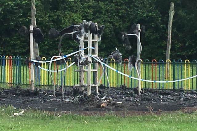 The damaged play equipment. Photo: Gladstone Connect