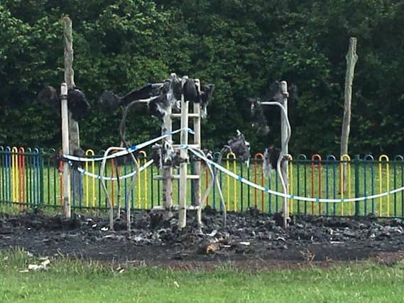 The damaged play equipment. Photo: Gladstone Connect