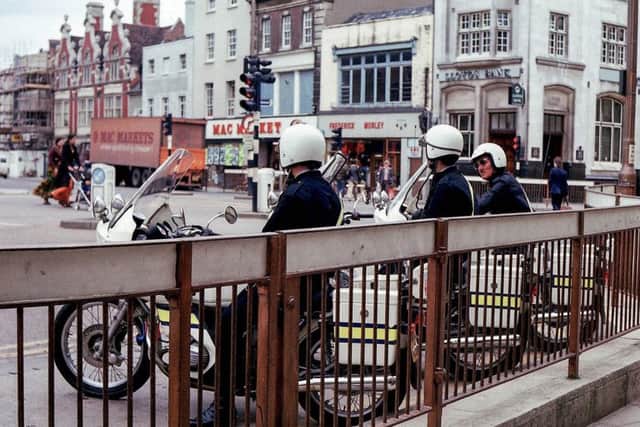 Peterborough's Cathedral Square in the 1970s and 1980s.