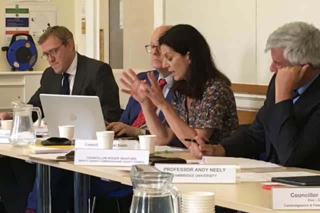 Cllr Bridget Smith speaking during the meeting