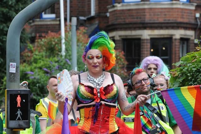 The Peterborough Pride carnival in the city centre