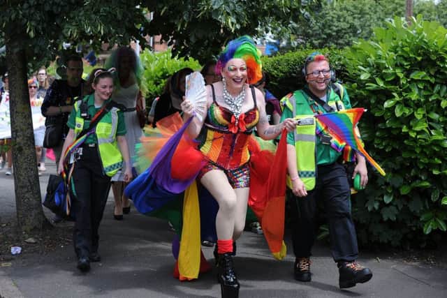 The Peterborough Pride carnival in the city centre