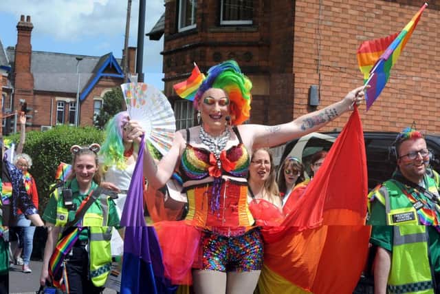 The Peterborough Pride carnival in the city centre