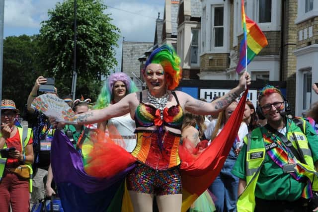 The Peterborough Pride carnival in the city centre