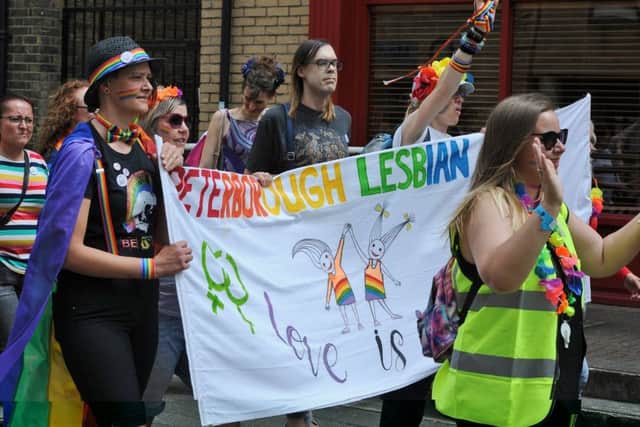 The Peterborough Pride carnival in the city centre