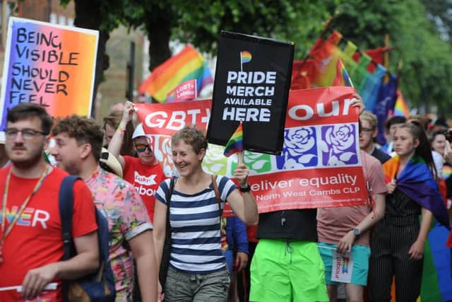 The Peterborough Pride carnival in the city centre