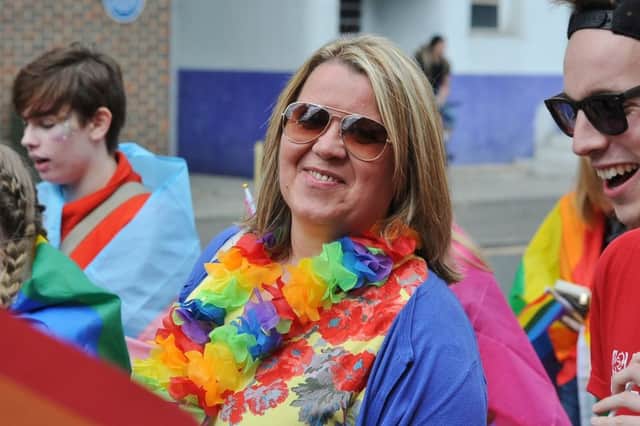 Lisa Forbes at the Peterborough Pride march