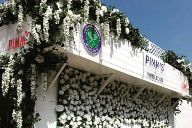 The flower wall at Wimbledon.
