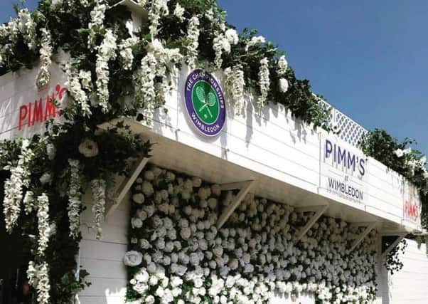 The flower wall at Wimbledon.