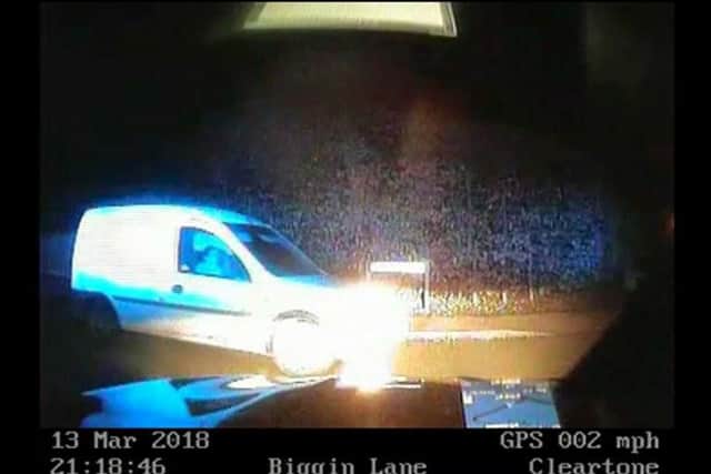 Dash cam footage from police of the chase