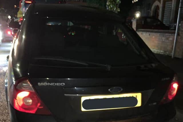The driver recently bought it and the seller told him the insurance was all good