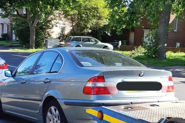 Car seized, driver reported