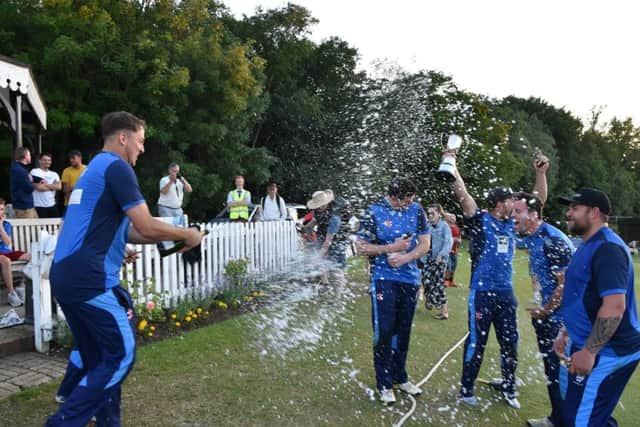 Bourne celebrate their Burghley Park sixes success. Photo: James Biggs.