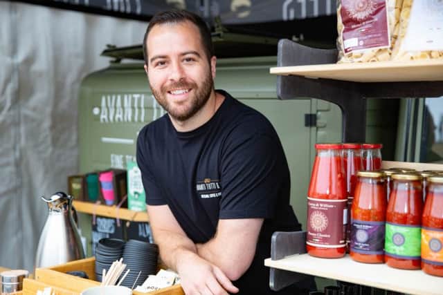 William Dell'Orefice and Liam Tutty sell coffee at the italian festival,City Centre, Peterborough07/07/2019. Picture by Terry Harris / Peterborough Telegraph. THA