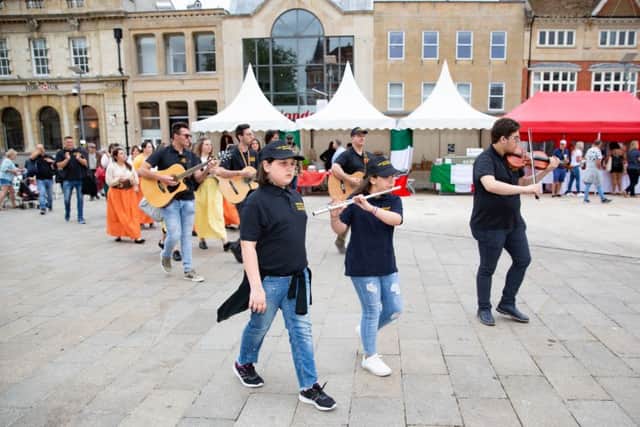 Dancers and Musicians at the Italian festival,City Centre, Peterborough07/07/2019. Picture by Terry Harris / Peterborough Telegraph. THA