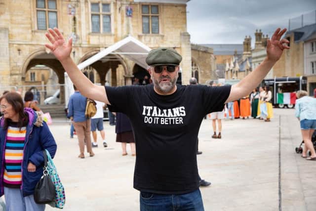 Massimino Malacrino The Italian wolverine dancing as the emporer at the Italian festival,City Centre, Peterborough07/07/2019. Picture by Terry Harris / Peterborough Telegraph. THA