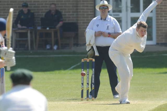 James Hook bowling for Market Deeping.
