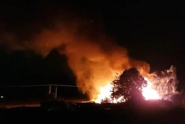 The blaze in Pondersbridge. Photo and video from @AFPhotographic on Twitter