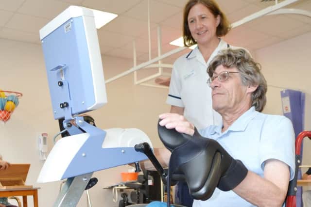 Patient Malcolm Trowell on the new exercise bike