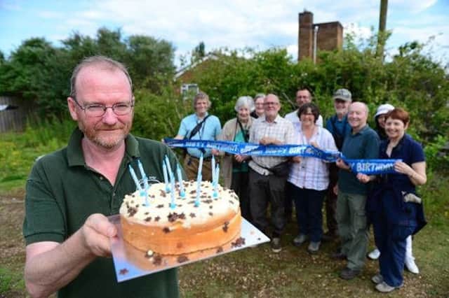 Phil Parker and some of the BioBlitz team celebrating Kings Dyke Nature Reserves 20th anniversary last month