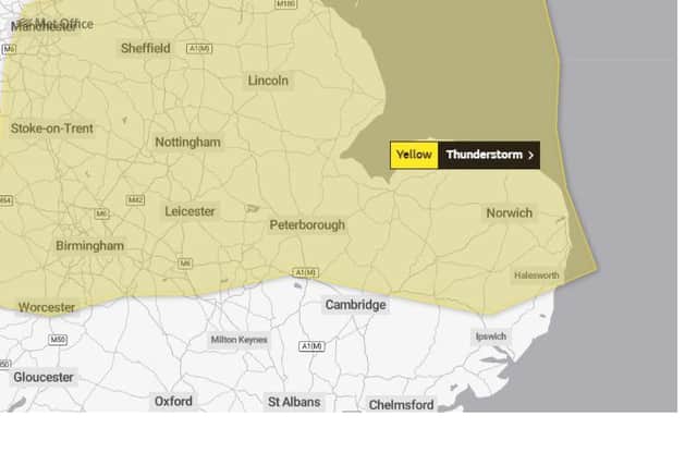 The warning is in place this afternoon