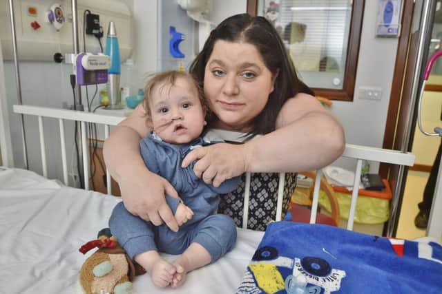 Ashley Hardt and her son Benjamin who had a heart transplant at the Freeman Hospital, Newcastle-on-Tyne EMN-180524-204610009
