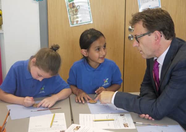 Ofsted Regional Director Paul Brooker with West Town pupils