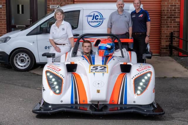 JC Couriers' Amanda Chappell with driver Ross Elliott with Mario Chappell and Gary Elliott.