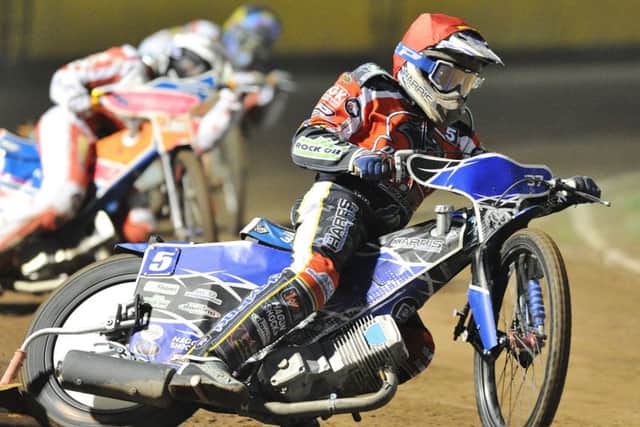 Chris Harris riding for Peterborough Panthers in 2017.
