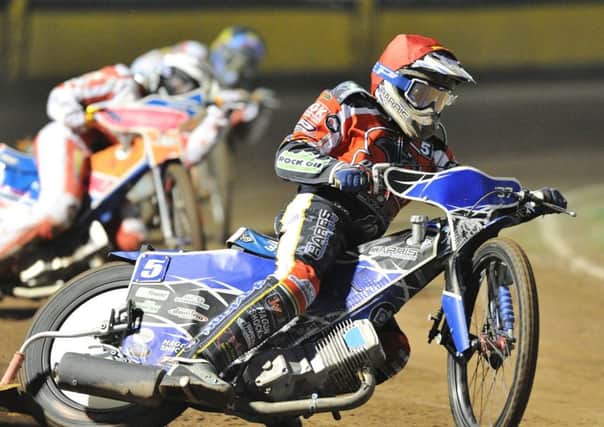 Chris Harris riding for Peterborough Panthers in 2017.