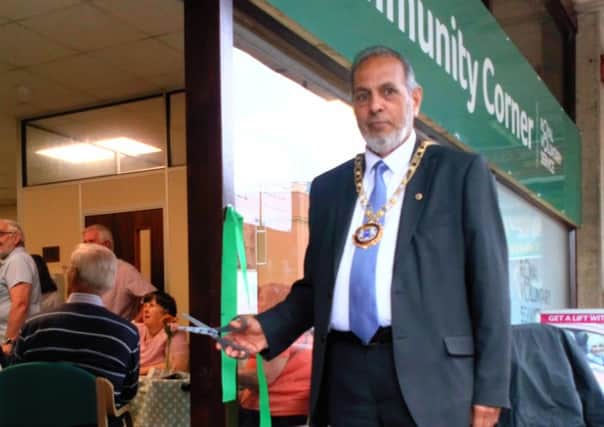 Mayor of Peterborough Cllr Gul Nawaz at the reopening of Community Corner