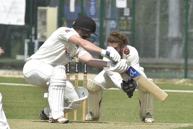 Alex Mitchell batting for Peterborough Town against Oundle.