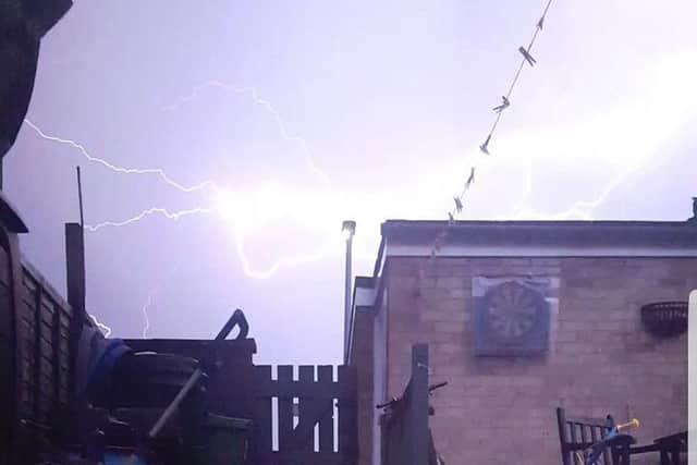 A thunderstorm photo in Peterborough on Tuesday night. Photo from Stephen Power